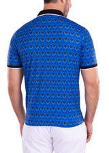 211838 - Blue Printed Polo Shirt