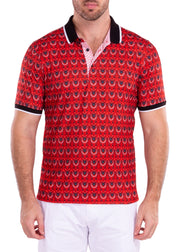 211838 - Red Printed Polo Shirt