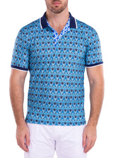 211838 - Turquoise Printed Polo Shirt