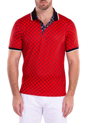 211840 - Red Printed Polo Shirt