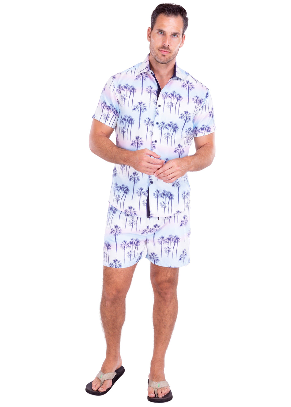223104 - Blue Gradient Tropical Shorts