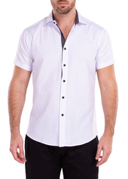 212110 - White Button Up Short Sleeve Dress Shirt