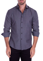 212252 - Men's Black Button Up Long Sleeve Dress Shirt