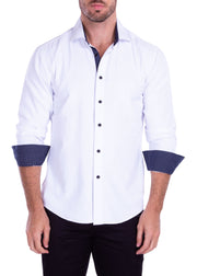 212252 - Men's White Button Up Long Sleeve Dress Shirt