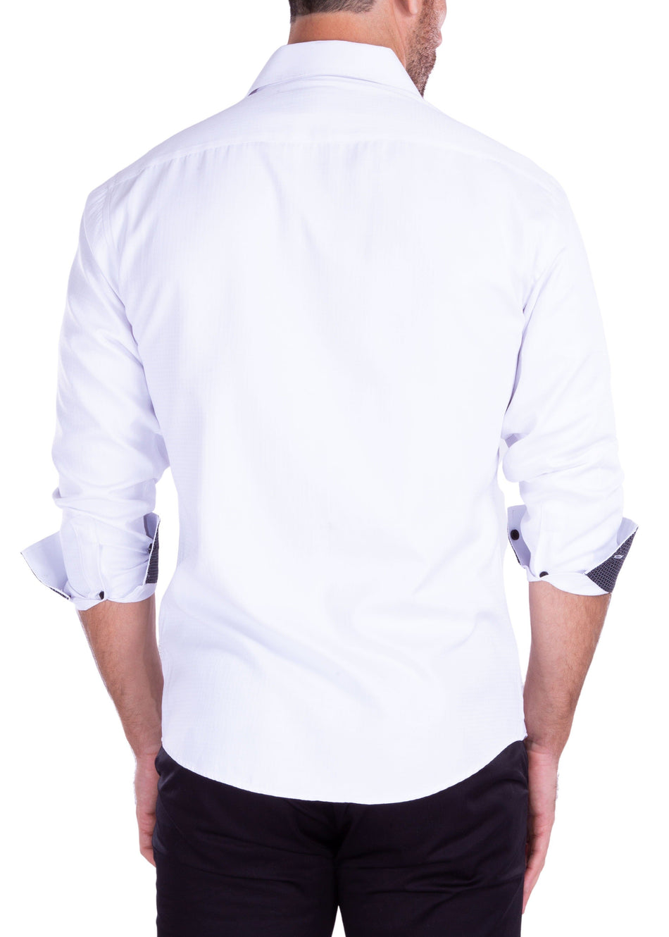 212254 - Men's White Button Up Long Sleeve Dress Shirt