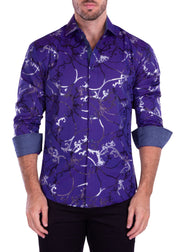 212269 - Purple Button Up Long Sleeve Dress Shirt