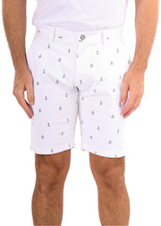 213103 - White Printed Shorts