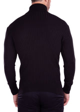 215101 - Black Ribbed Turtleneck Sweater