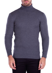 215101 - CHARCOAL Ribbed Turtleneck Sweater