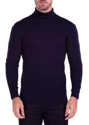 215101 - Navy Ribbed Turtleneck Sweater