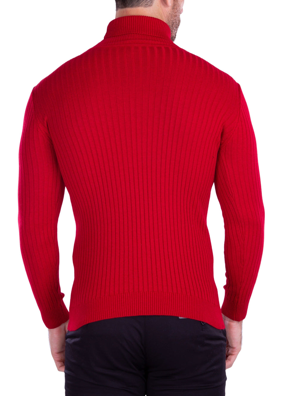 215101 - Red Ribbed Turtleneck Sweater