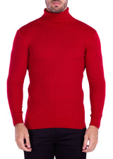 215101 - Red Ribbed Turtleneck Sweater