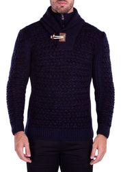 215106 - Navy Quarter Zip Sweater