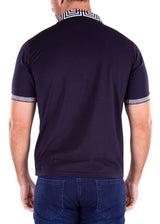 221802 - Navy Half Button Polo Shirt