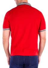 221802 - Red Half Button Polo Shirt