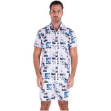 Tropical Print 4 Way Stretch Set White (222049/223143)