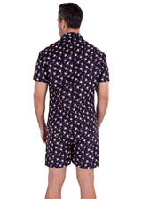 Flamingo Print Set Black (222027/223118)