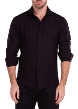 222201 - Black Button Up Long Sleeve Dress Shirt