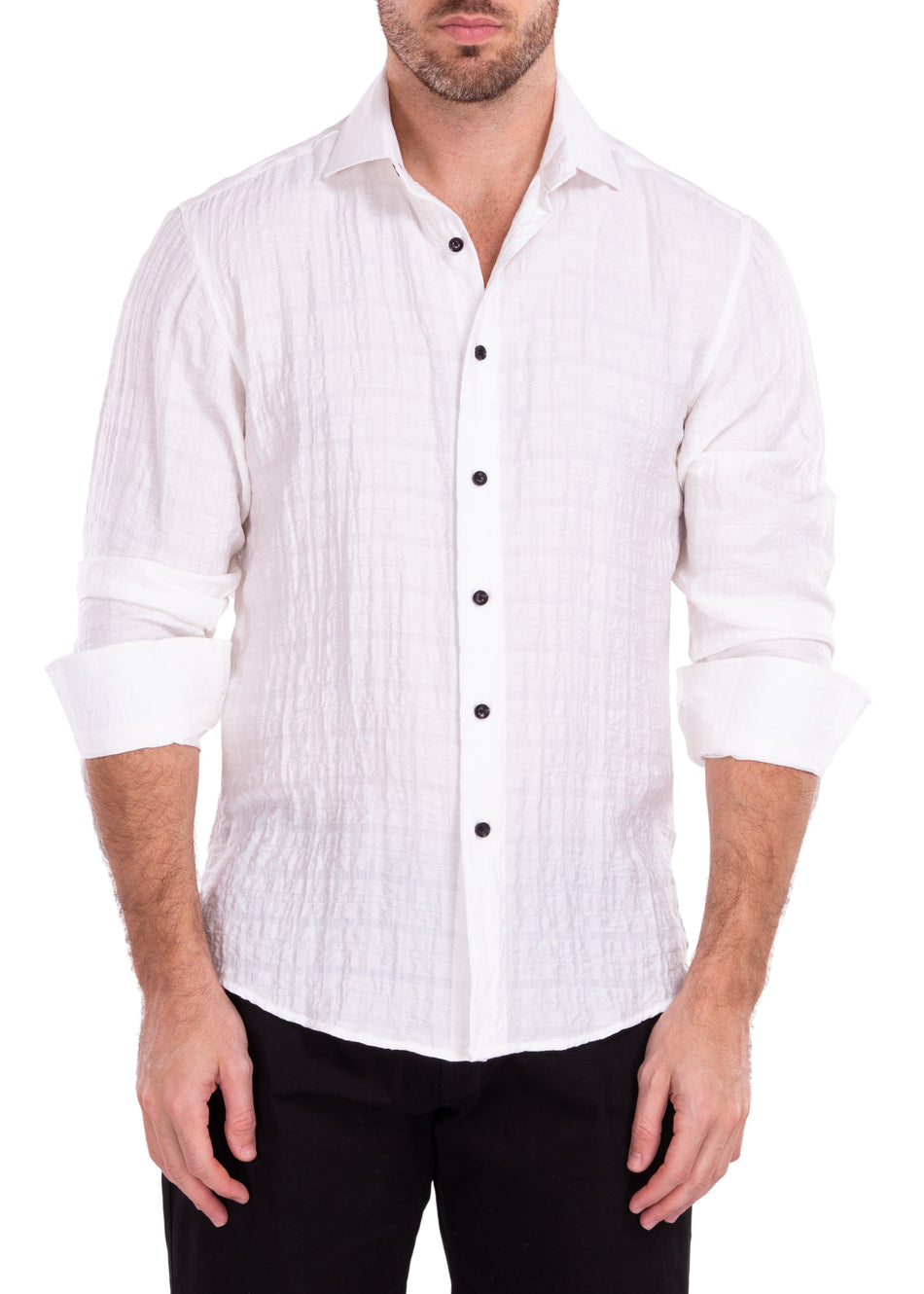 222201 - White Button Up Long Sleeve Dress Shirt