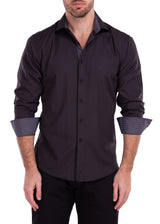222224 - Black Button Up Long Sleeve Dress Shirt