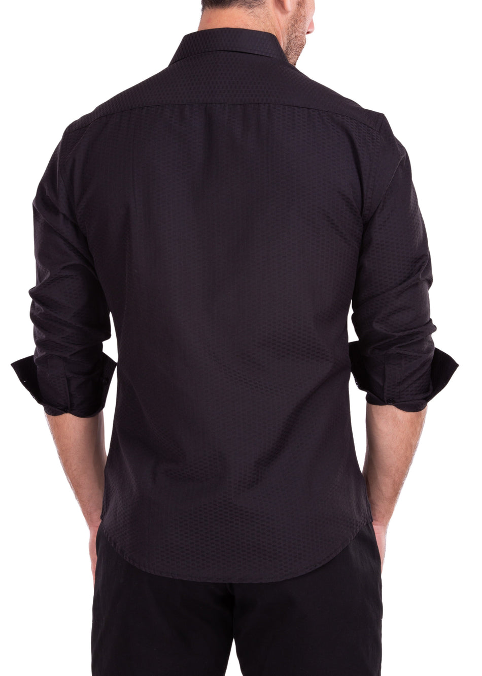 222227 - Black Button Up Long Sleeve Dress Shirt