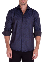 222236 - Navy Button Up Long Sleeve Dress Shirt