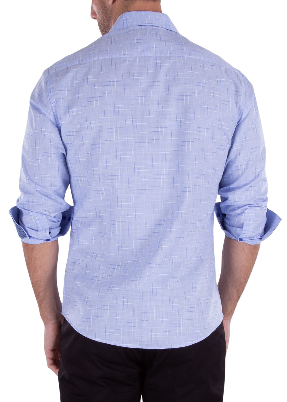222243 - Blue Button Up Long Sleeve Dress Shirt