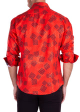 222290 - Red Button Up Long Sleeve Dress Shirt