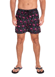 223101 - Black Flamingo Print Shorts