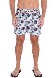 223115 - White Tropical Print Shorts