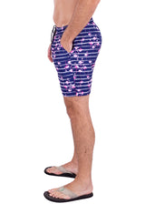 223117 - Navy Flamingo Print Shorts