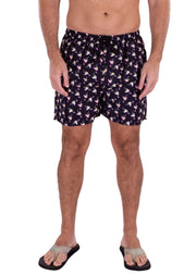 223118 - Black Flamingo Print Shorts