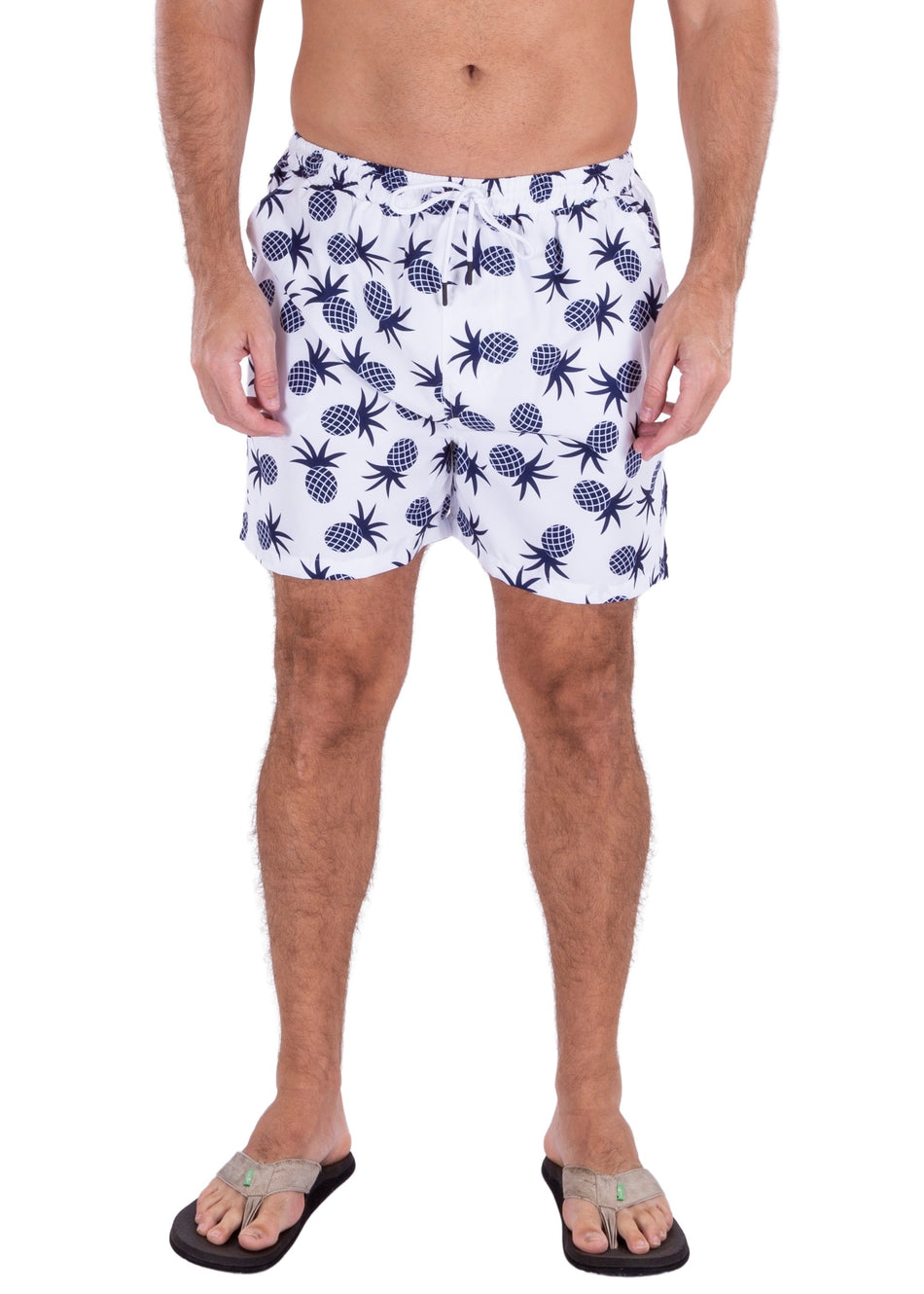 223121 - White Tropical Print Shorts