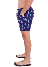 223123 - Navy Tropical Print Shorts