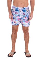 223138 - White Tropical Print Shorts