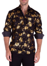 232205 - Black Button Up Long Sleeve Dress Shirt