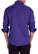 232233 - Purple Button Up Long Sleeve Dress Shirt