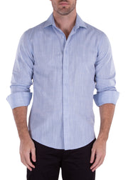 232234 - Blue Button Up Long Sleeve Dress Shirt