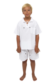BN1004 - White Cotton Drawstring Shirt