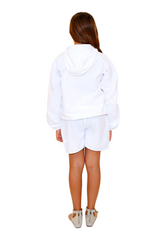 BN1005 - Girls White Cotton Long Sleeve Hoodie