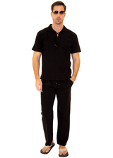 GZ1003 - Black Cotton Drawstring Pocket Shirt
