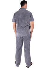 GZ1010 - Charcoal Gray Cotton Drawstring Waist Pants
