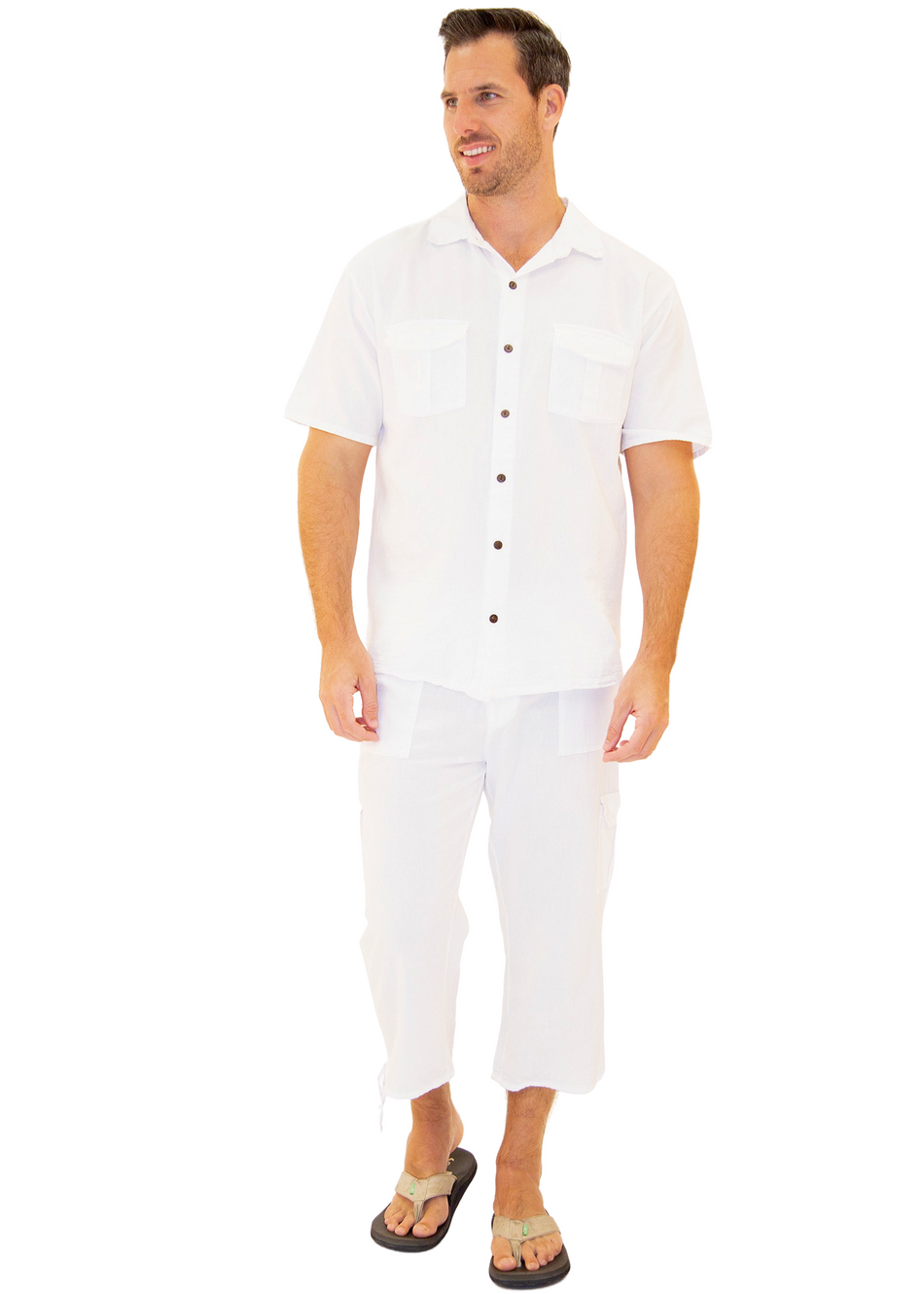 GZ1009 - White Cotton Button Down Pocket Shirt