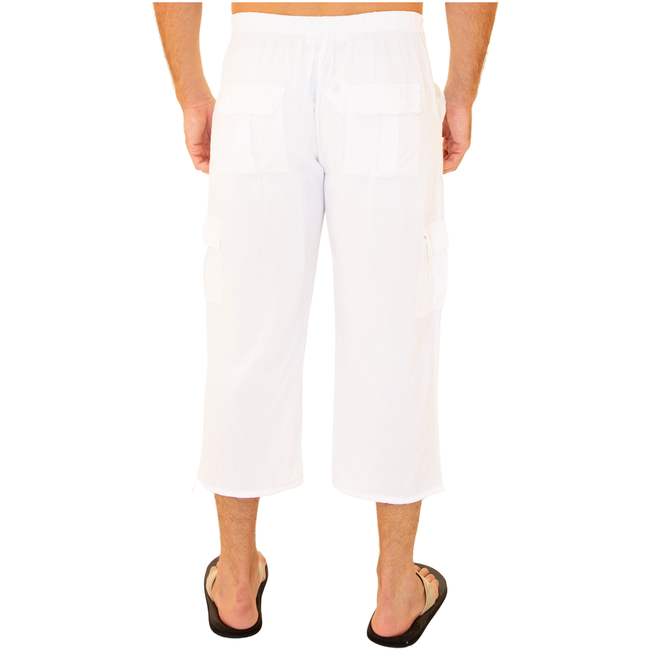 White cotton 2025 drawstring pants mens