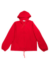 GZ1014 - Red Cotton Drawstring Zip-Up Hoodie