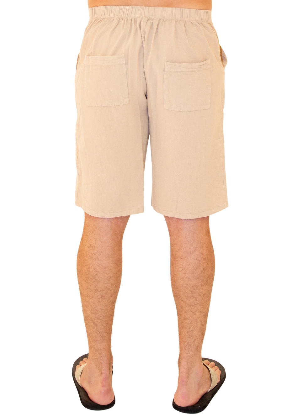 GZ3102 - Beige Cotton Drawstring Waist Shorts