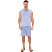 GZ3102 - Blue Cotton Drawstring Waist Shorts