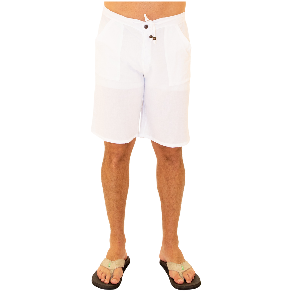 Mens white 2025 drawstring shorts