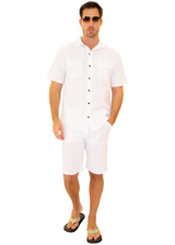 GZ3102 - White Cotton Drawstring Waist Shorts
