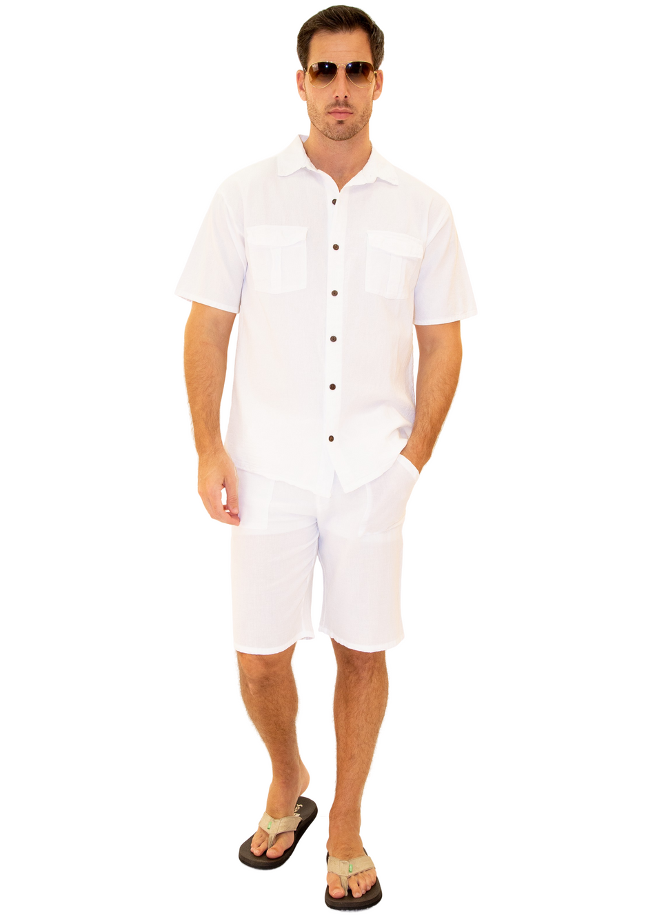 White Resort Wear Shorts